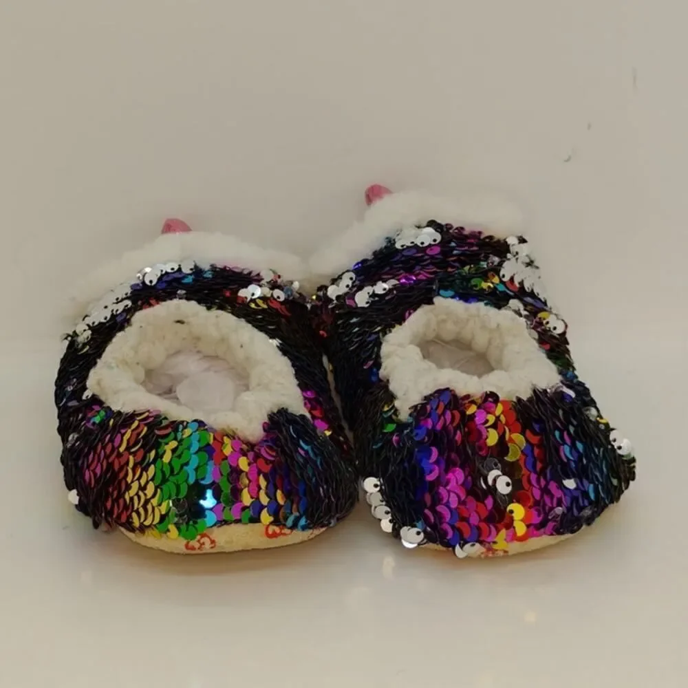 TY Beanie Boo Baby Toddler Girls Pre-owned Owl Owen Glitter Slippers - sz. 3